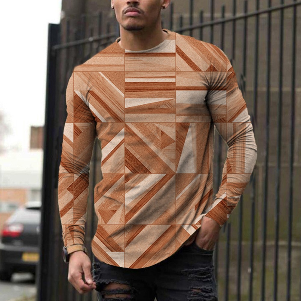 Mens Activewear Round Neck Pullover T-shirts Slim Fit Casual Long Sleeve Tee Top - Picture 17 of 18