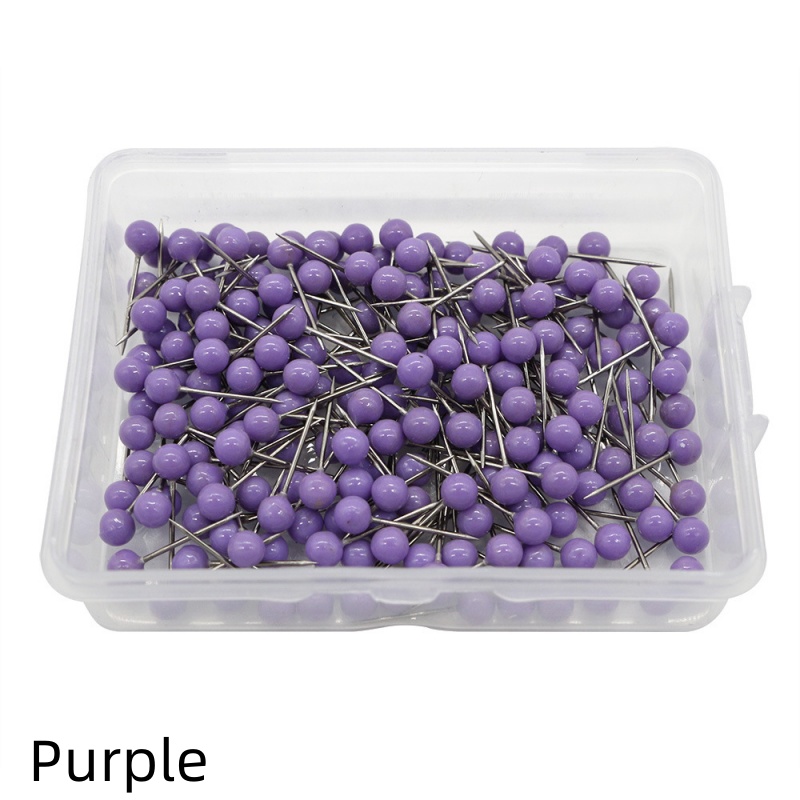 Color Beads Head Marking Push Pins Round Ball Head Decorative Push Pins Map