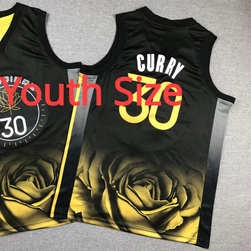 6 Colors Youth Size Gold States 30# Curry Basketball Jersey All Stitched