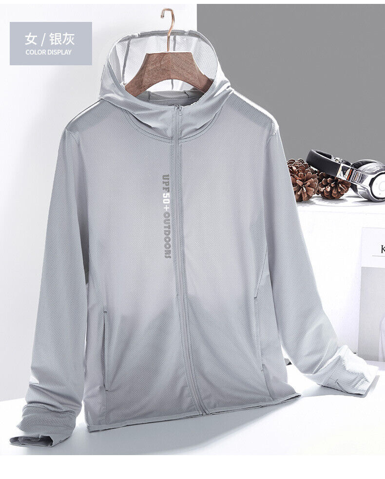Mens Sun Skin Protection Jackets Hoodie Long Sleeve Outdoor Fishing Tops UPF 50+ - Picture 17 of 20