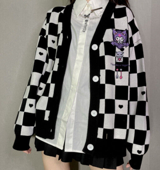 Mori Girl My Melody Kuromi Cinnamoroll JK Cardigan Knitted Sweater Student Coats - Picture 19 of 22