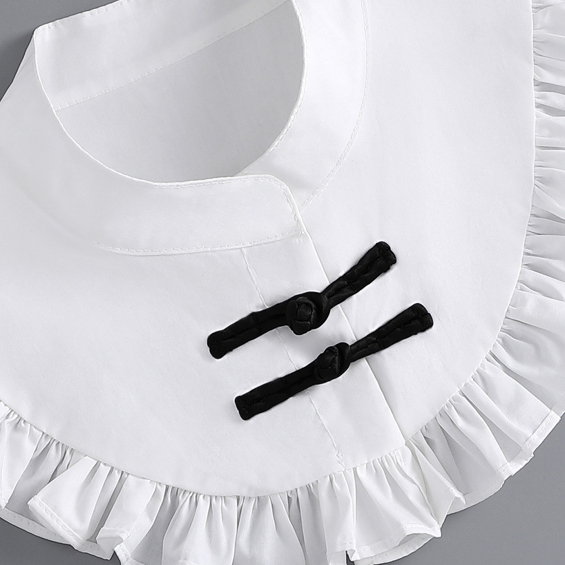 Cuello falso blanco combinado con suéteres camisolas cuello alto cuello retro - Imagen 18 de 18