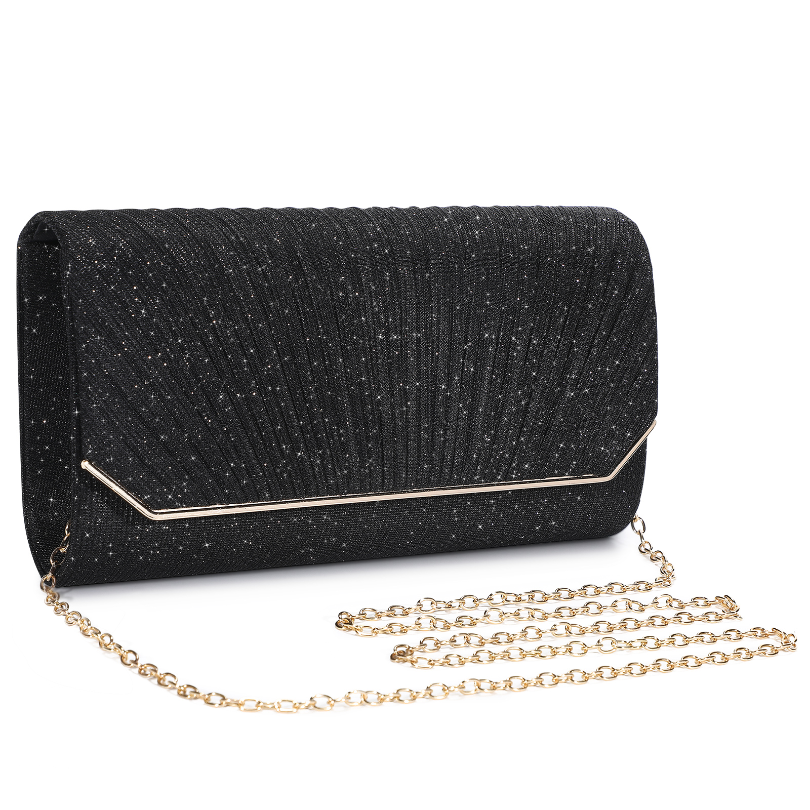 Womens Evening Clutch Bag Glitter Handbag Shoulder Bag For Party Banquet Wedding