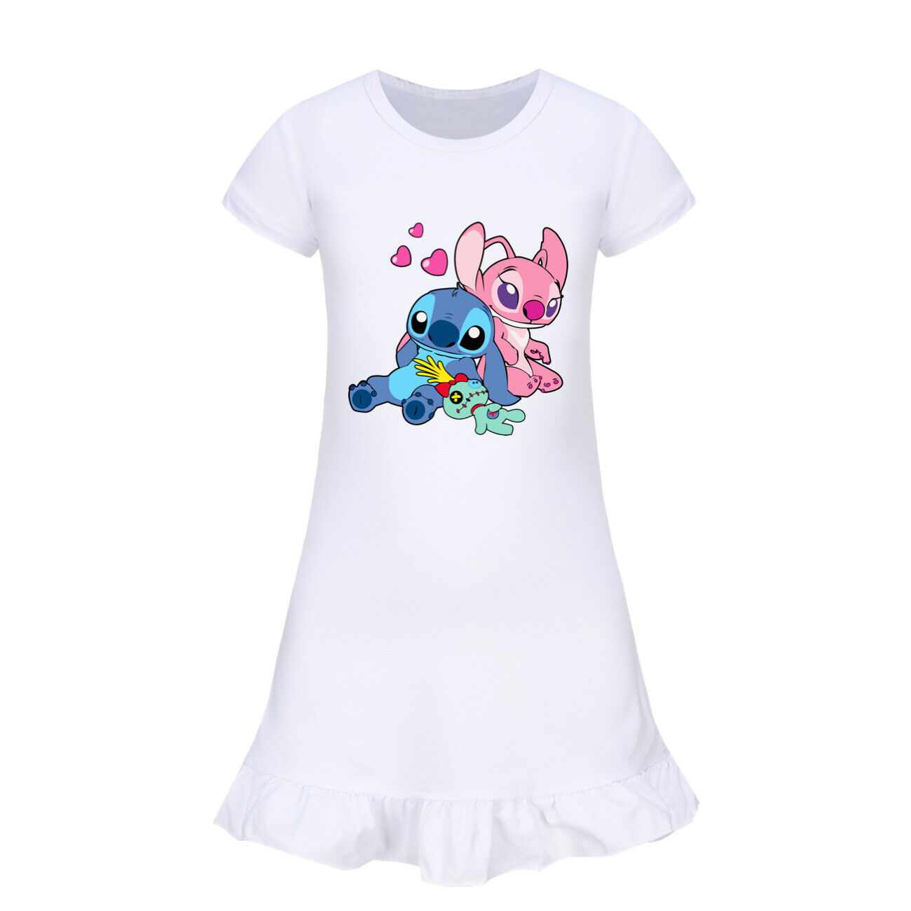 Kids Lilo&Stitch Dress Casual Short Sleeve Sleepwear Pyjamas Nightdress Xmas New