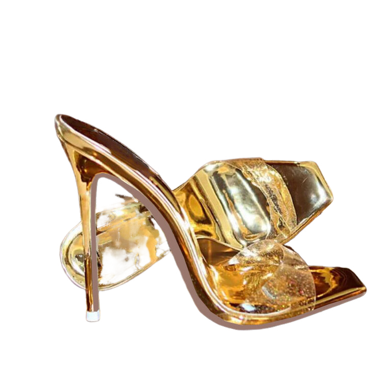 Women Square Toe Sandals High Heels Slip-on Mules Sexy Slide Slippers Evening - Picture 8 of 9