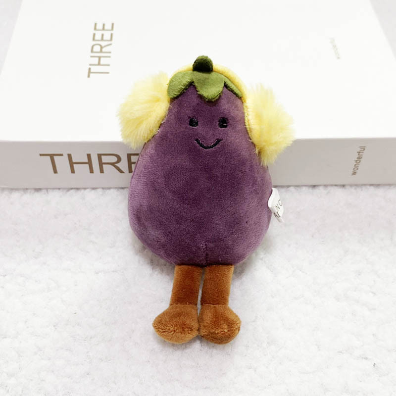 Hot Fun Vegetable Series Earphones Eggplant Pumpkin Avocado Plush Doll - Picture 24 of 27
