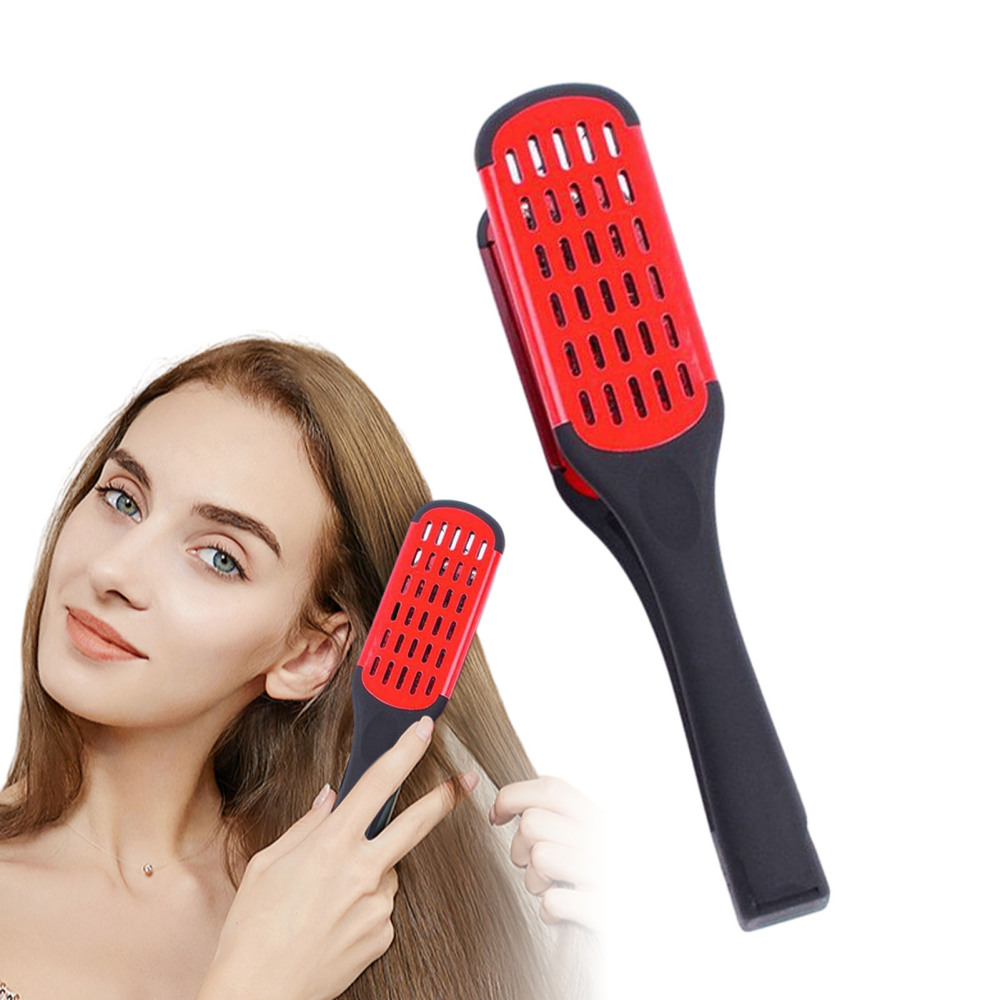 Straightening Comb Boar Bristle Clamp Hair Brush V-shaped Comb Clip for Women - Picture 20 of 23