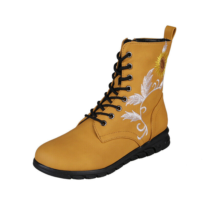 Stivaletti scarpe donna biker zip stringati esercito combattimento invernali casual donna taglia - Foto 22 di 25