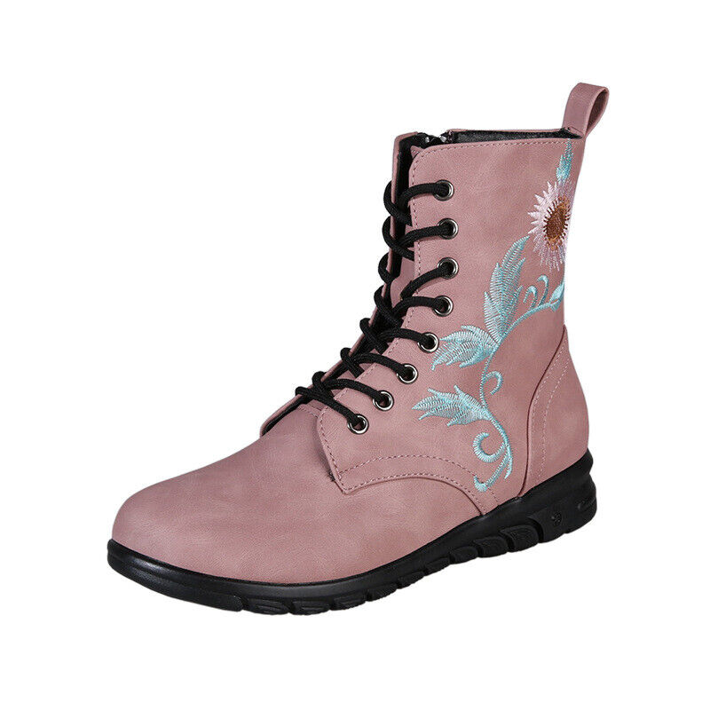 Stivaletti scarpe donna biker zip stringati esercito combattimento invernali casual donna taglia - Foto 23 di 25