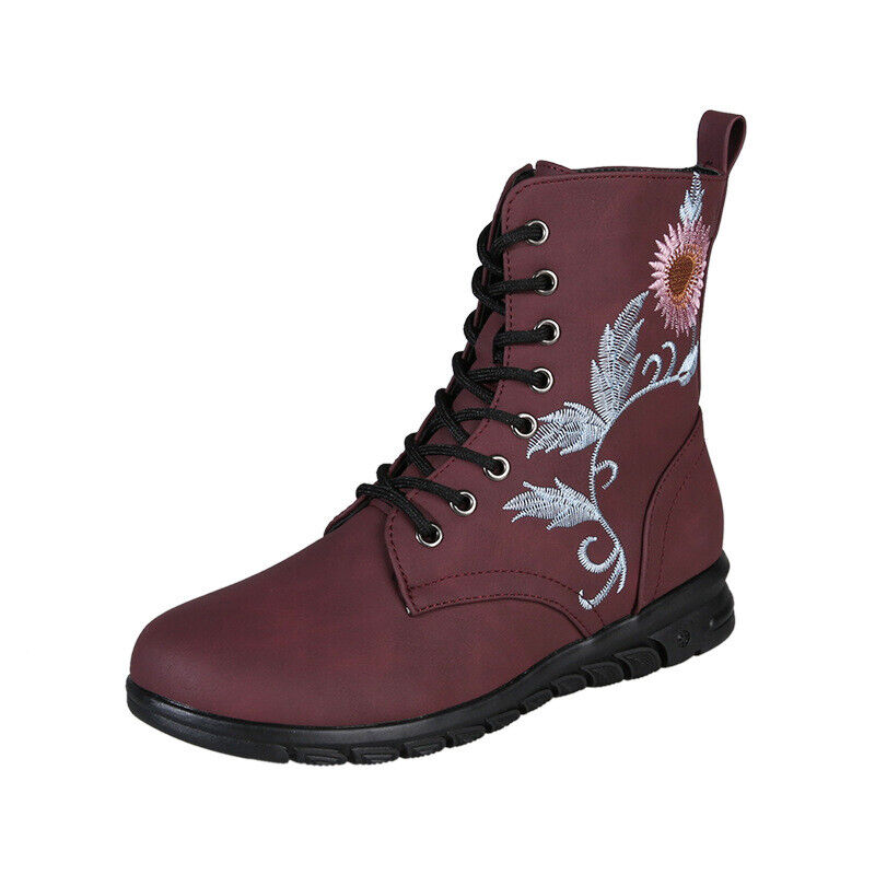 Stivaletti scarpe donna biker zip stringati esercito combattimento invernali casual donna taglia - Foto 24 di 25