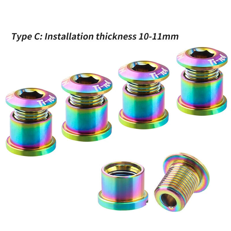 4Pcs MTB Chain Crank Chainring Bolt Set Screws Road Bike Tc4 Titanium - Picture 36 of 44