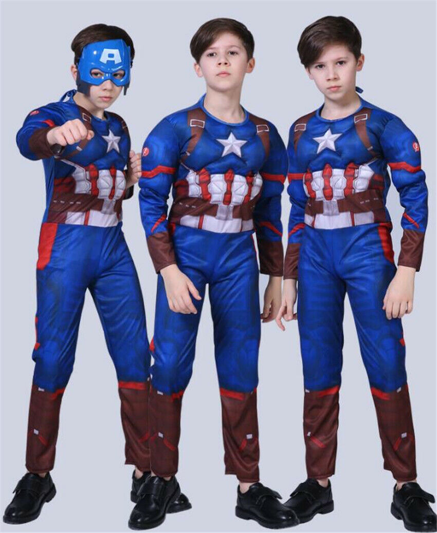 Kids Boys Superhero Costume Cosplay Halloween Carnival Party Fancy Dress UK - Picture 5 of 16