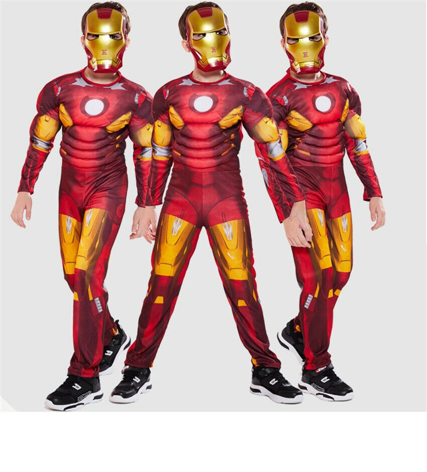 Kids Boys Superhero Costume Cosplay Halloween Carnival Party Fancy Dress UK - Picture 9 of 16