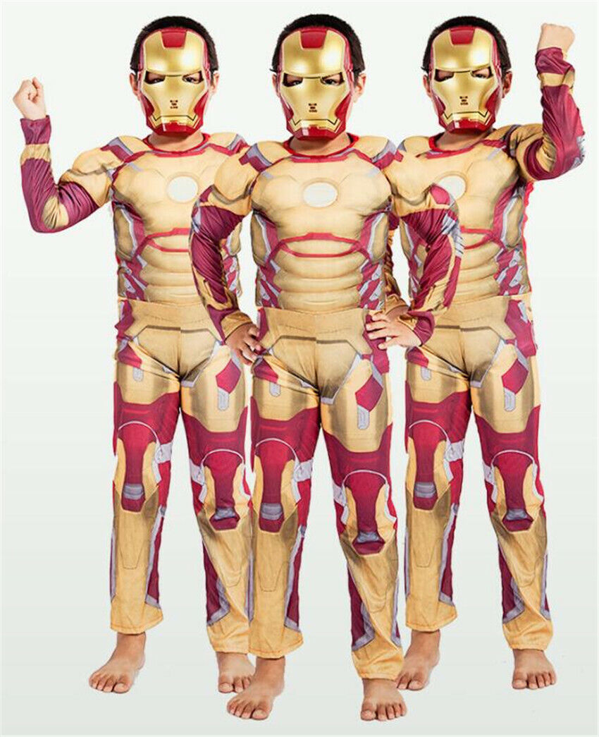Kids Boys Superhero Costume Cosplay Halloween Carnival Party Fancy Dress UK - Picture 10 of 16