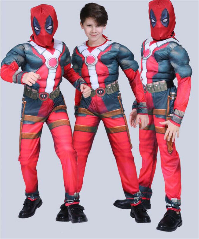 Kids Boys Superhero Costume Cosplay Halloween Carnival Party Fancy Dress UK - Picture 14 of 16