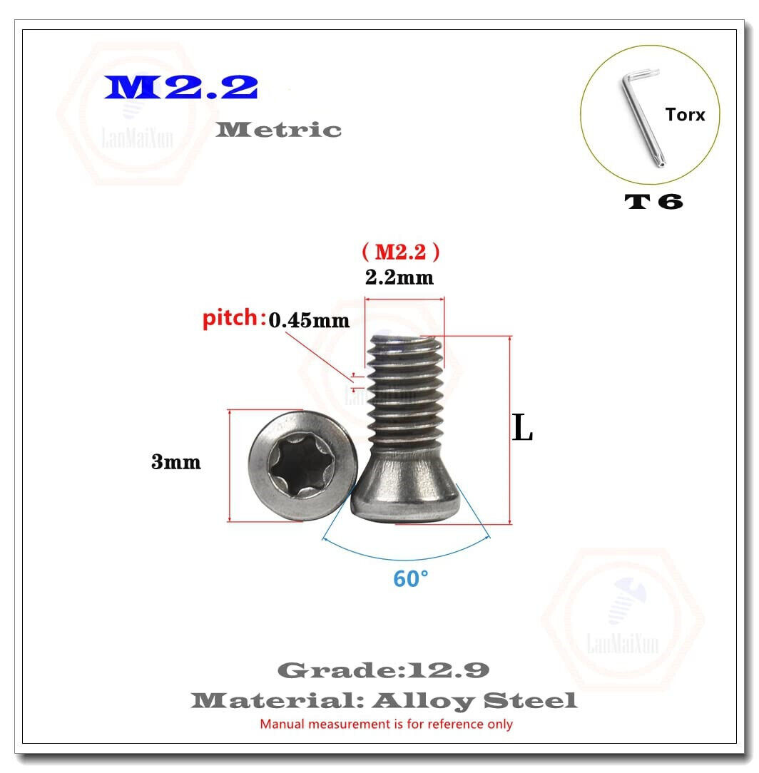 M2 M2.5 M3 M3.5 M4 M5 M6 Torx Screws for Replaces Carbide Insert CNC Lathe Tools