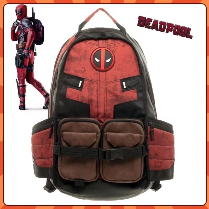 Hot Marvel Avengers Deadpool Captain America Backpack Anime Cartoon Backpacks Ou - Picture 24 of 27