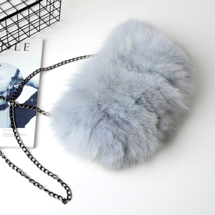 New Womens Real Fox Fur Handbag Warm Purse Wallet Party Bag Cross Body Shoulder - Picture 30 of 35