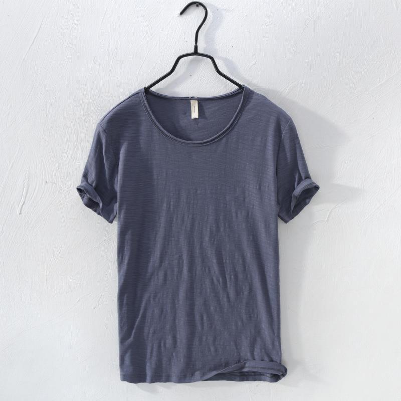 Mens Thin Casual Solid Base Shirt Top T-shirt Round Neck Short Sleeve Undershirt