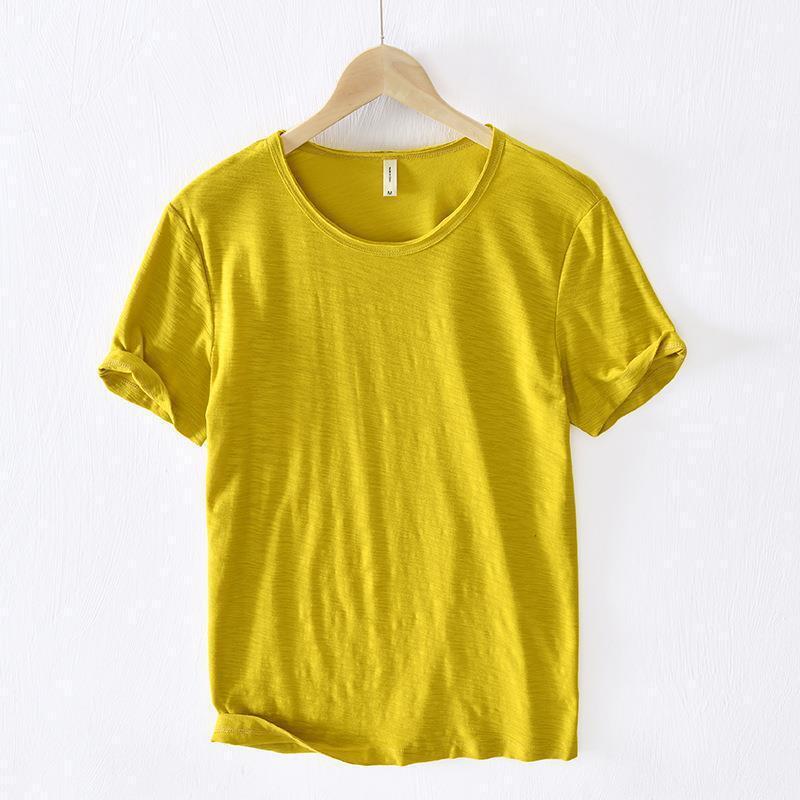 Mens Thin Casual Solid Base Shirt Top T-shirt Round Neck Short Sleeve Undershirt