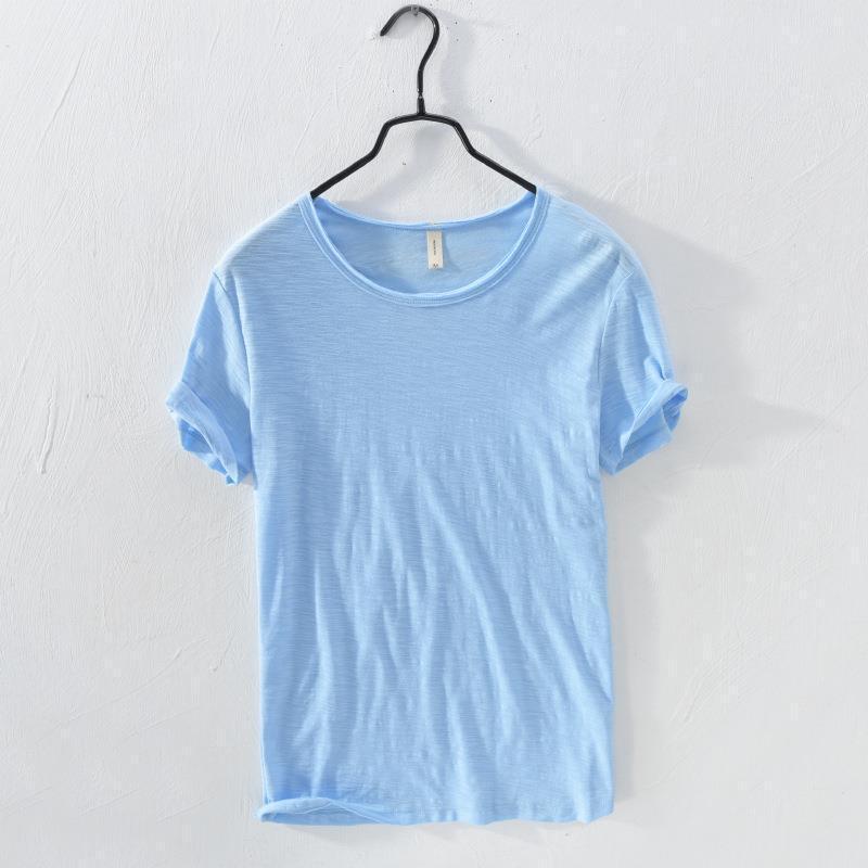 Mens Thin Casual Solid Base Shirt Top T-shirt Round Neck Short Sleeve Undershirt