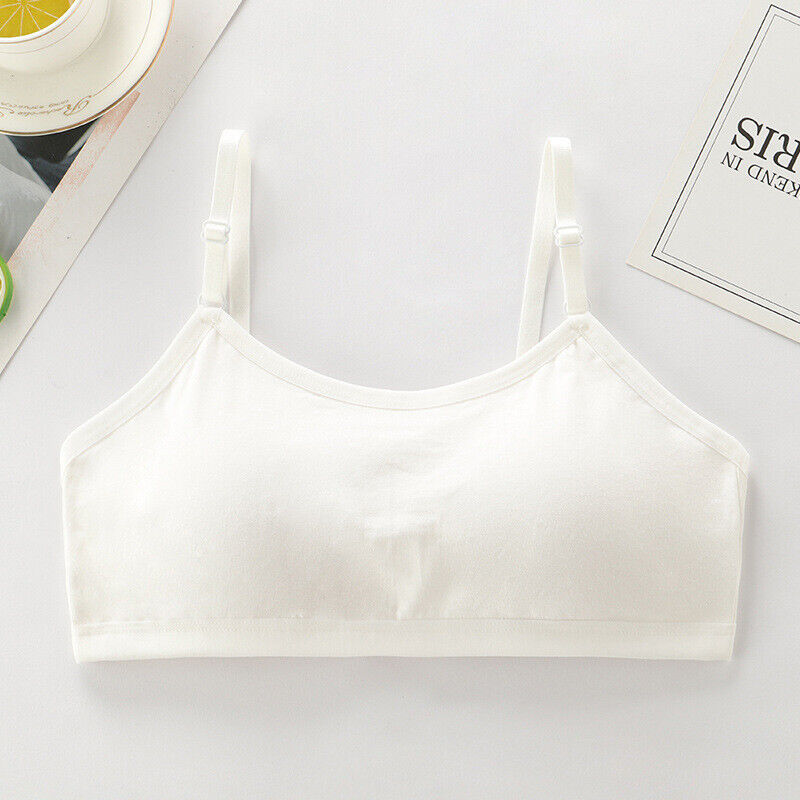 Girl's Bra Crop Tops for 10-13 Years Cotton Underwear Girls Sports Bras 2 Pack - Imagen 11 de 15