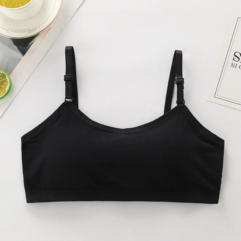 Girl's Bra Crop Tops for 10-13 Years Cotton Underwear Girls Sports Bras 2 Pack - Imagen 14 de 15