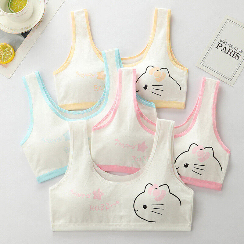 5 Pcs Girl Bra Teen Crop Top Underwear Vest Puberty Sport Training Bras - Imagen 11 de 11