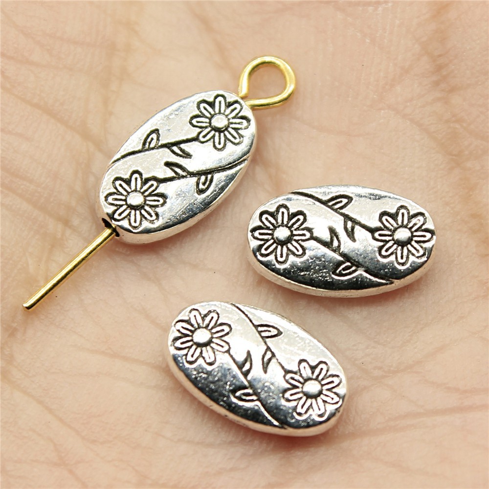 Multicolor 340 Stck. Tibetisch Silber Blume Zwischenring Perlen 10x6x3 mm 0,7 g Zum Selbermachen Handwerk - Bild 7 von 7