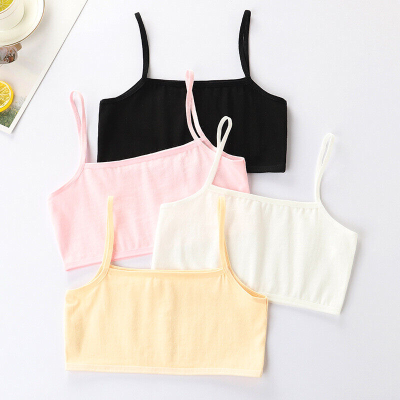 4 Pack Girls Bra Crop Tops Underwear Kids Teenage Student Cotton 9-16 Years - Picture 10 of 11