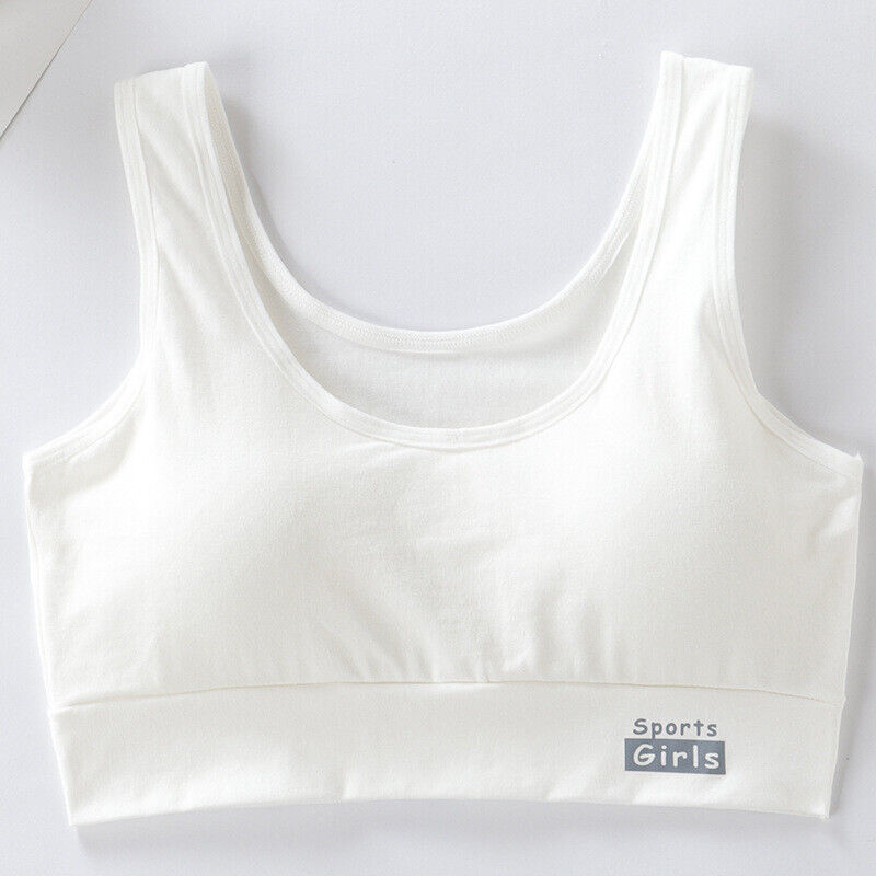 2 Pcs Cotton Girls Bra Kids Crop Top Underwear Sports Training Bra 10-18 Years - Picture 11 of 15