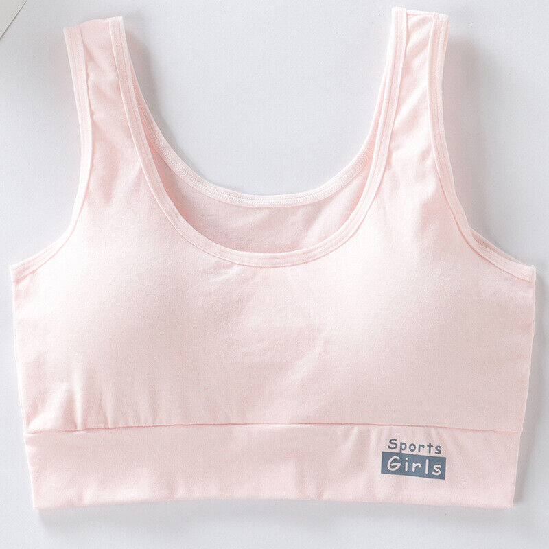 2 Pcs Cotton Girls Bra Kids Crop Top Underwear Sports Training Bra 10-18 Years - Picture 12 of 15