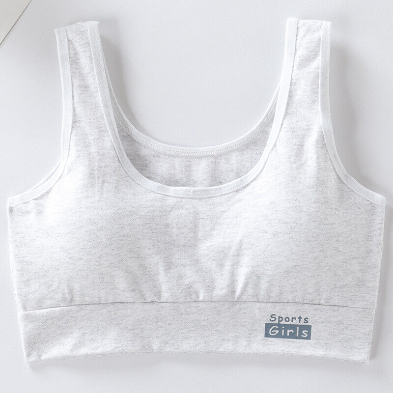 2 Pcs Cotton Girls Bra Kids Crop Top Underwear Sports Training Bra 10-18 Years - Picture 15 of 15