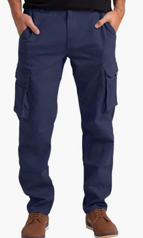 Mens Cargo Combat Flex Work Trouser Relax-Fit Multi Pocket Stretch Workwear Pant - Picture 10 of 14
