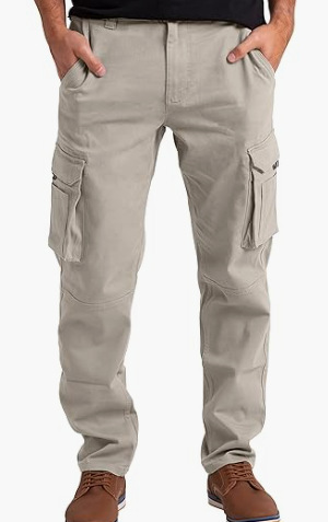 Mens Cargo Combat Flex Work Trouser Relax-Fit Multi Pocket Stretch Workwear Pant - Picture 12 of 14