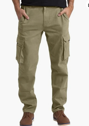 Mens Cargo Combat Flex Work Trouser Relax-Fit Multi Pocket Stretch Workwear Pant - Picture 13 of 14