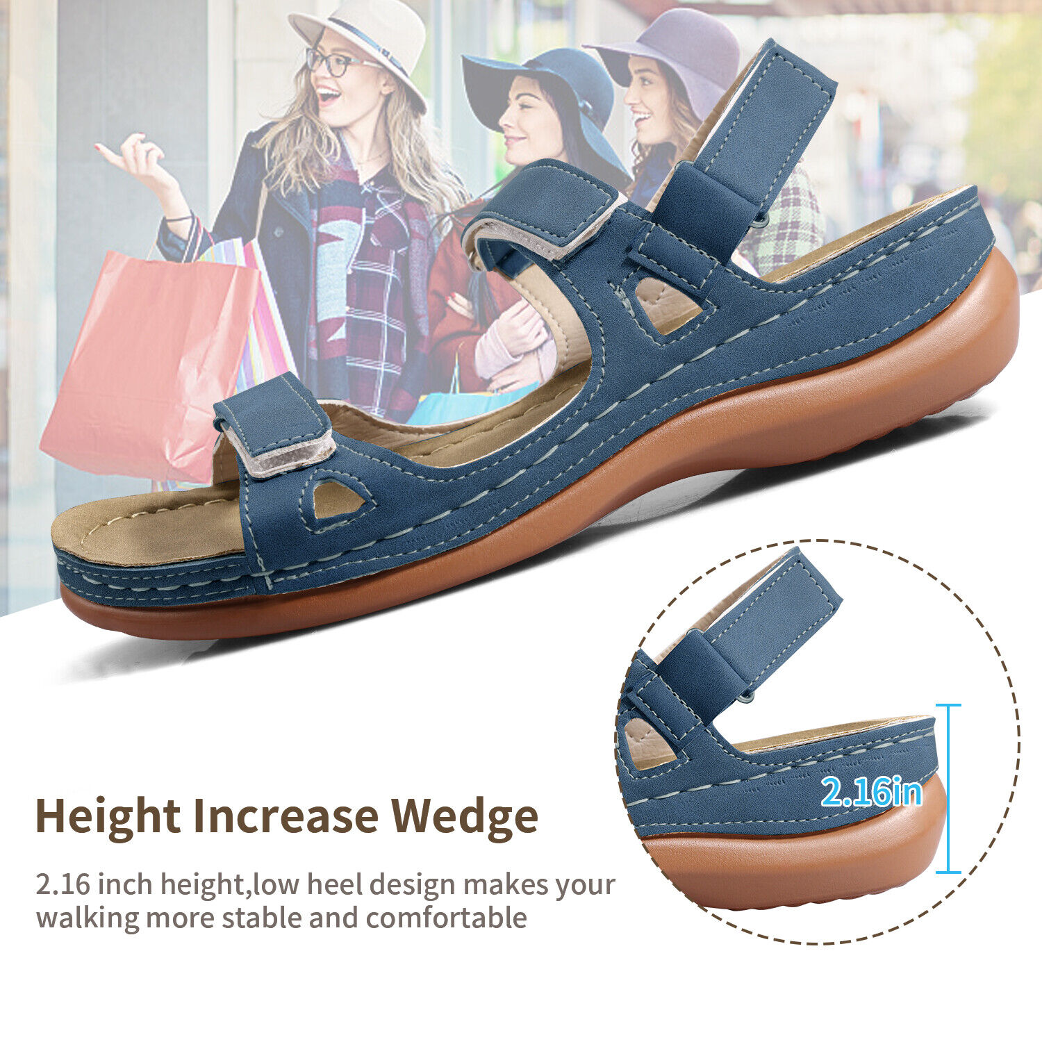 Sandalias Ortopédicas Premium Punta Abierta Mujeres Verano Playa Vacaciones Zapatos Informales EE. UU. - Imagen 14 de 23