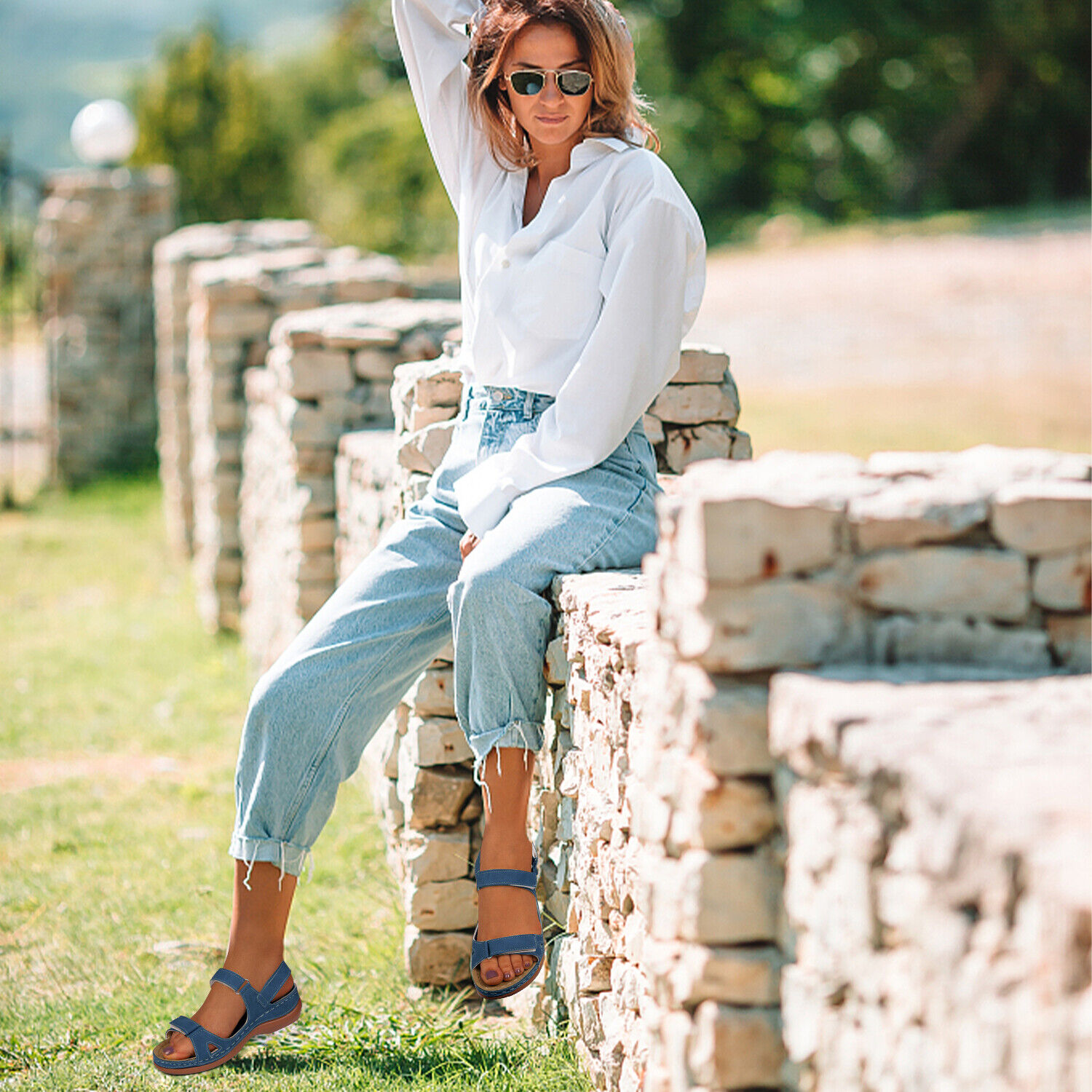 Sandalias Ortopédicas Premium Punta Abierta Mujeres Verano Playa Vacaciones Zapatos Informales EE. UU. - Imagen 19 de 23