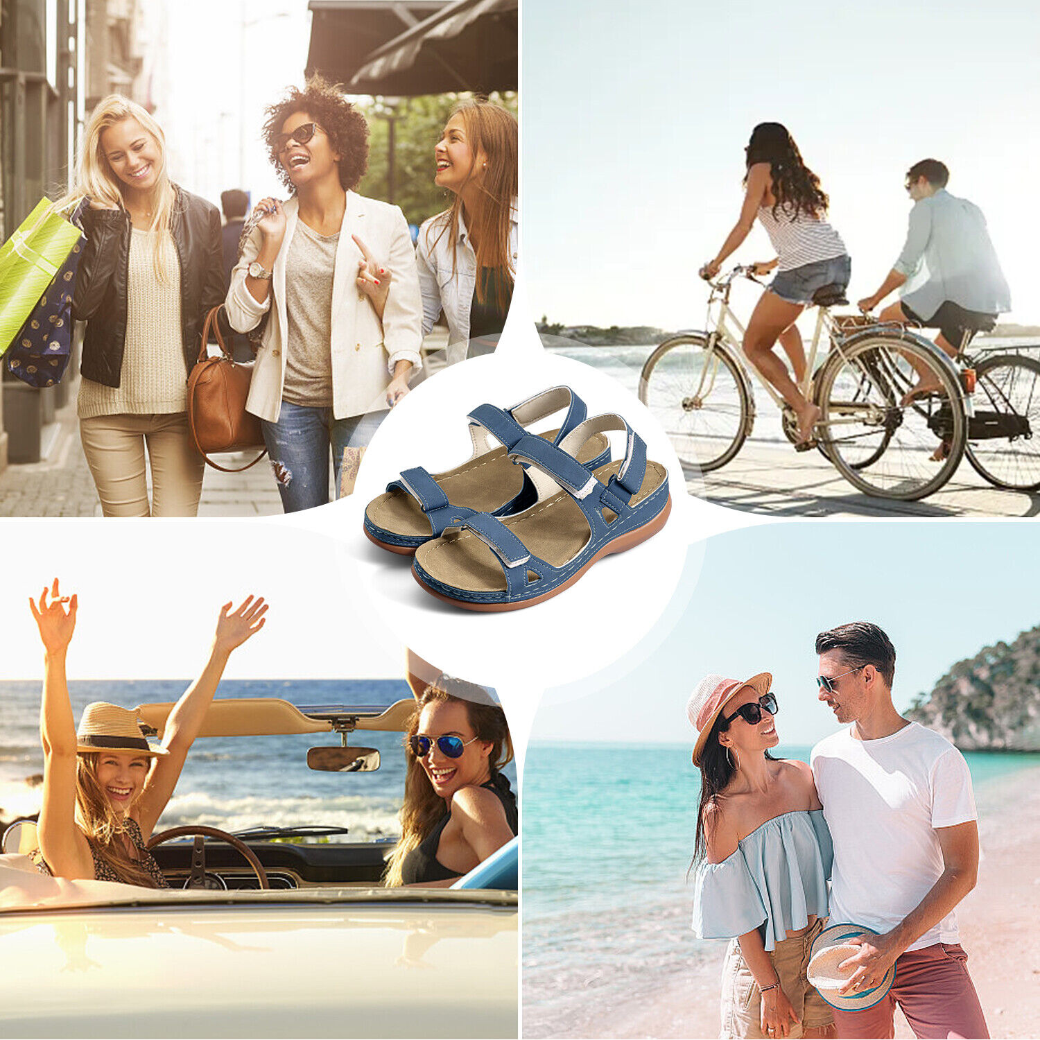 Sandalias Ortopédicas Premium Punta Abierta Mujeres Verano Playa Vacaciones Zapatos Informales EE. UU. - Imagen 20 de 23