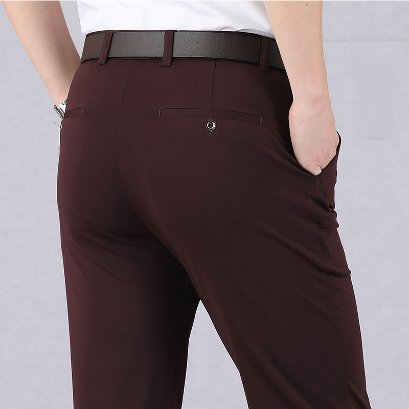 Mens Slim Fit Stretch Chino Suit Trousers Summer Thin Casual Classic Full Pants - Picture 23 of 24
