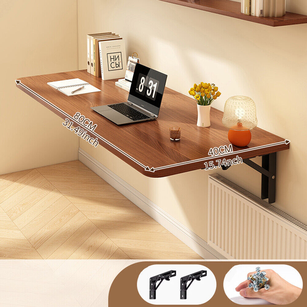 Home Folding Wall Mounted Desk Computer Desk Study Workstation Writing Table UK - Picture 16 of 18