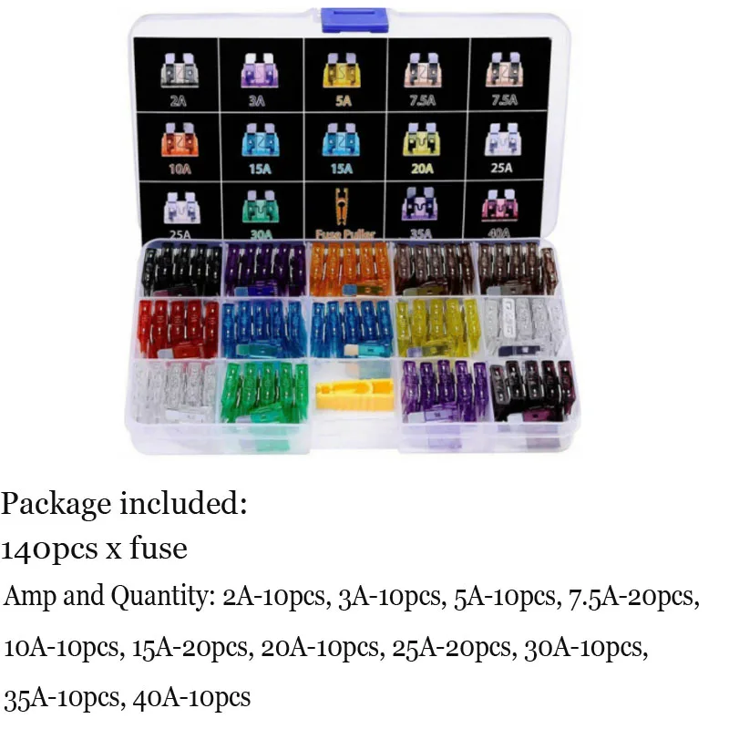 Car Fuse  Mini/Small/standard  Automotive Blades Type Zinc alloy Fuse with Box