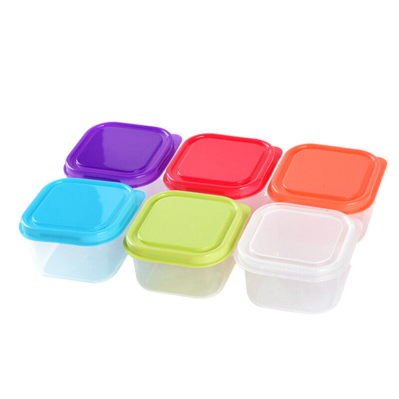 6/12X Mini Plastic Storage Containers Clear Small Box with Lids Food Storage Pot