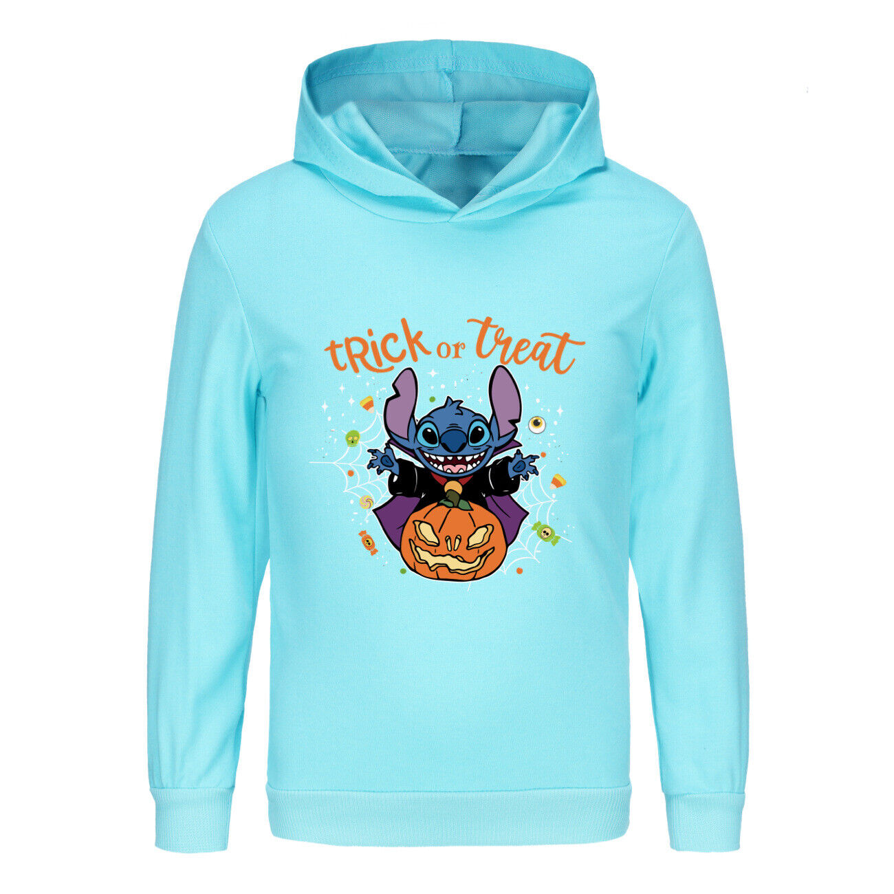 Girls Boys Stitch Hoodies Longsleeve Sweatshirt Kids Halloween Jumper Pullover - Picture 32 of 51