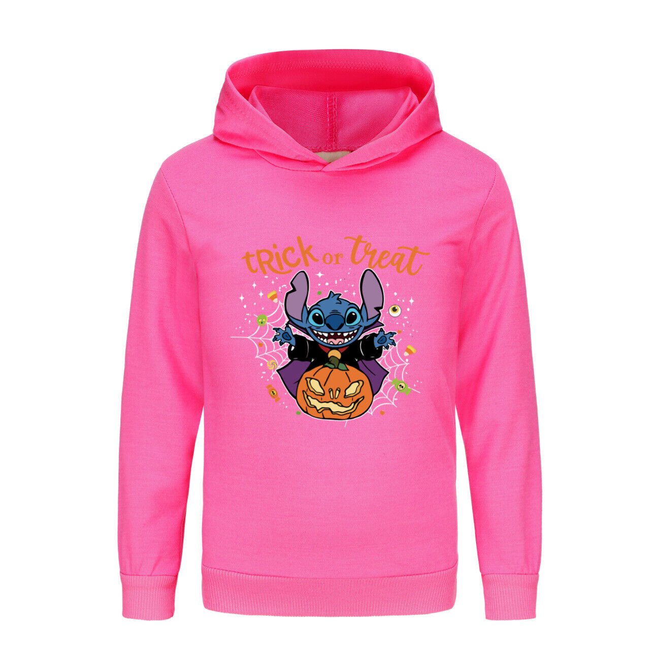 Girls Boys Stitch Hoodies Longsleeve Sweatshirt Kids Halloween Jumper Pullover - Picture 36 of 51