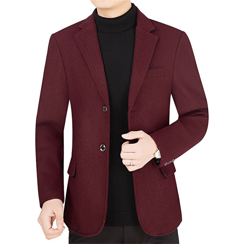 Men Formal Work Blazer Jacket Business Casual Button Slim Fit Suit Coat Tops