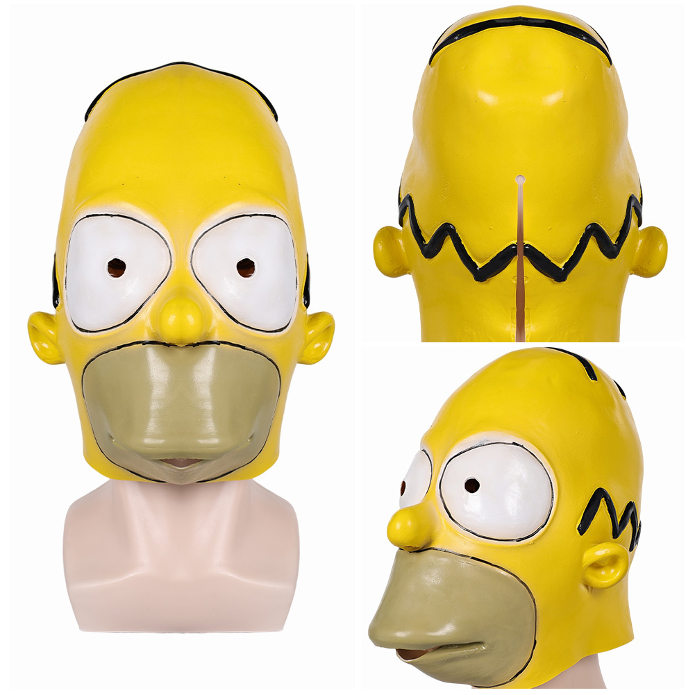 Hot Halloween Mask Cosplay Homer Bart Simpson Latex Mask Carnival Costume Props - Picture 34 of 44