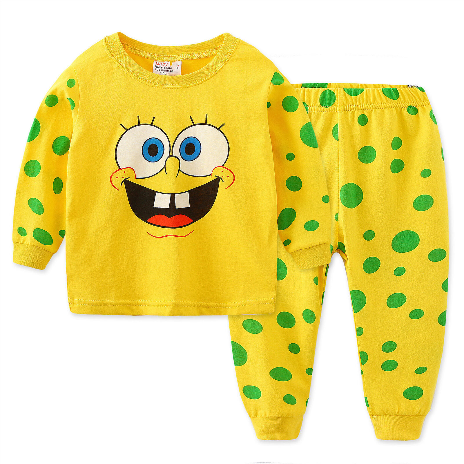 Kids Boys Girls Super Mario Pyjamas Set Long Sleeve T-Shirt Shorts Age 1-7 Years - Picture 39 of 64