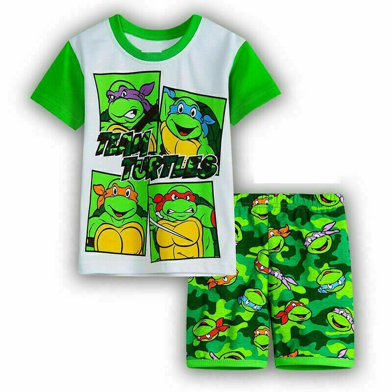 Kids Boys Girls Super Mario Pyjamas Set Long Sleeve T-Shirt Shorts Age 1-7 Years - Picture 56 of 64
