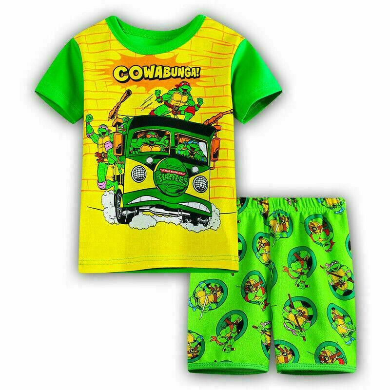 Kids Boys Girls Super Mario Pyjamas Set Long Sleeve T-Shirt Shorts Age 1-7 Years - Picture 57 of 64